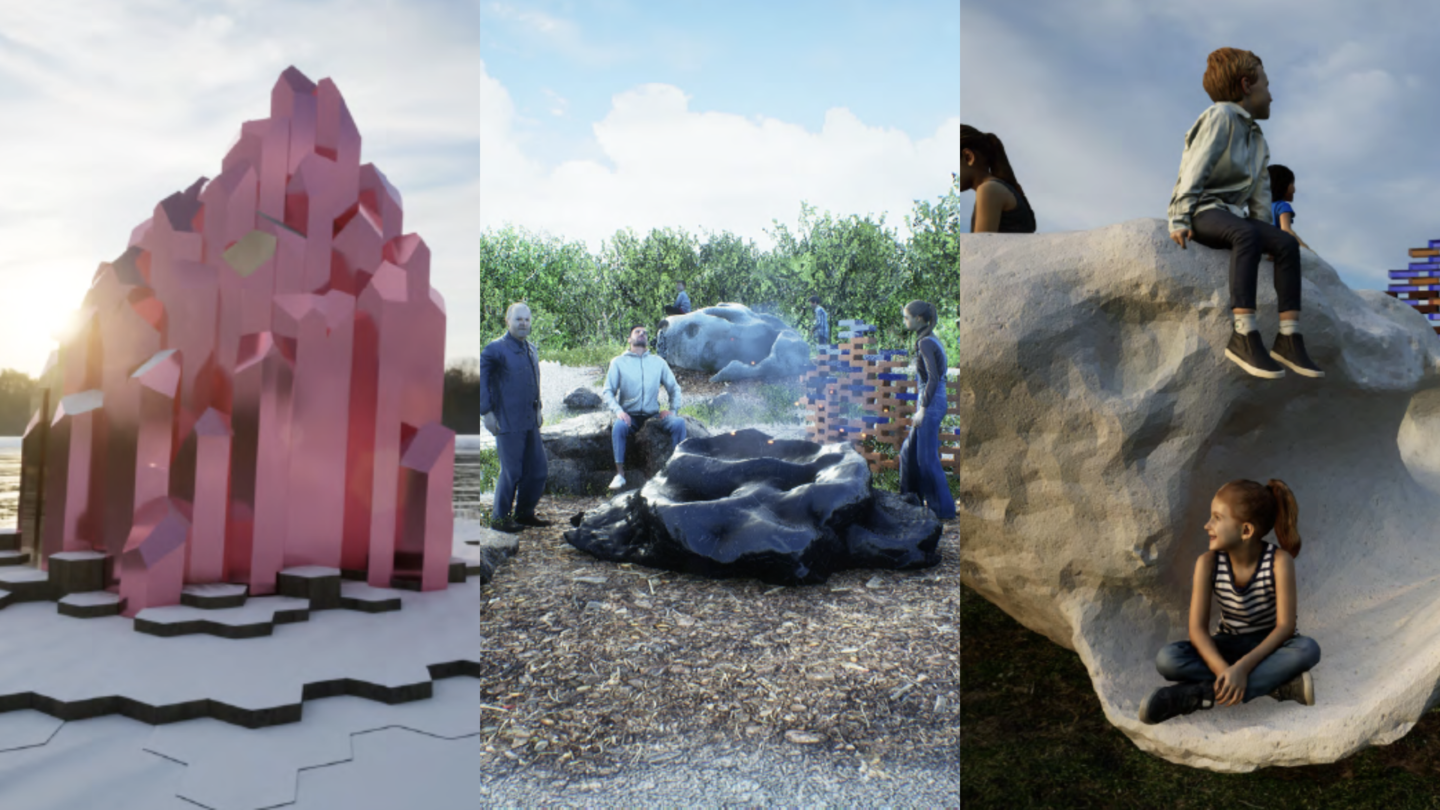 4 miljoner för en bastu, 2 miljoner för en grill och 1,8 miljoner för betongleksaker. Bilder: Skellefteå kommun.